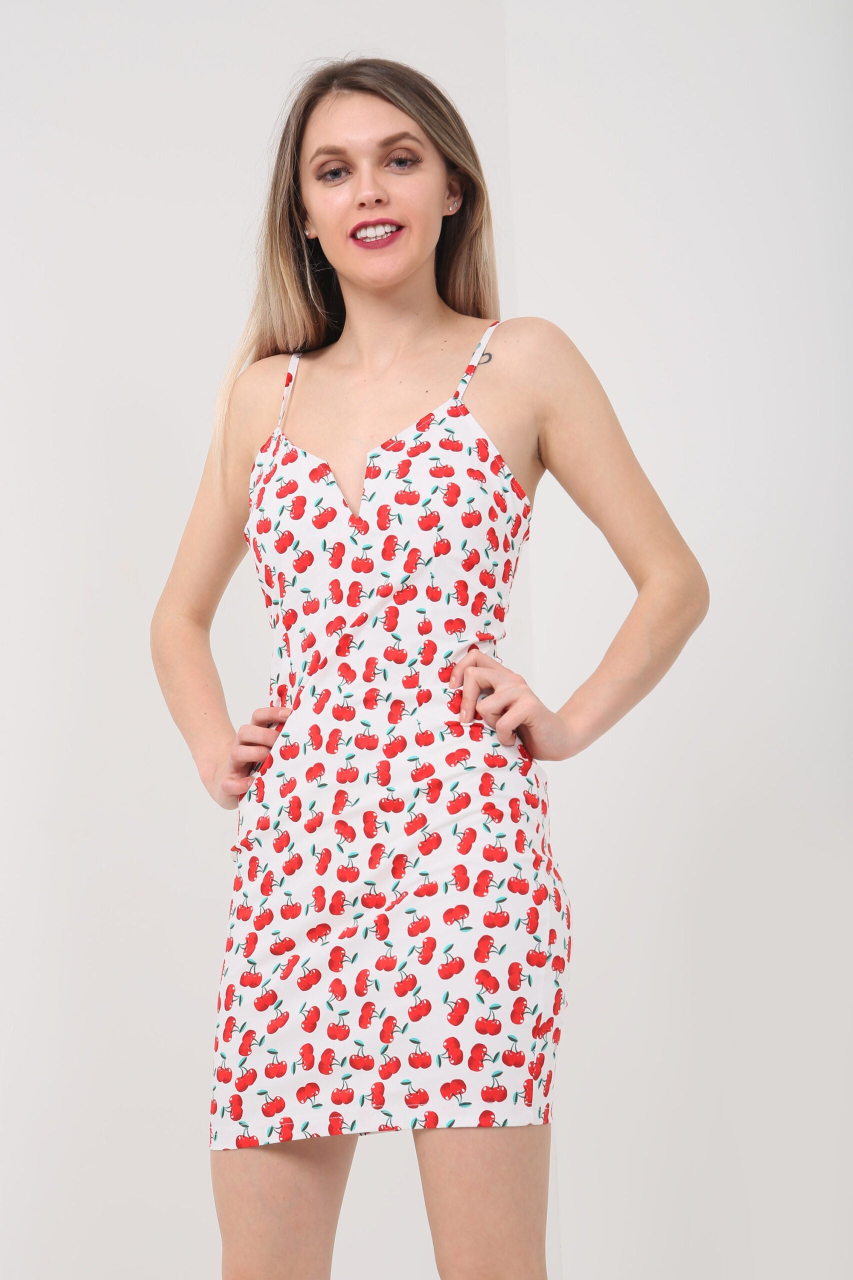 Cherry print mini dress best sale