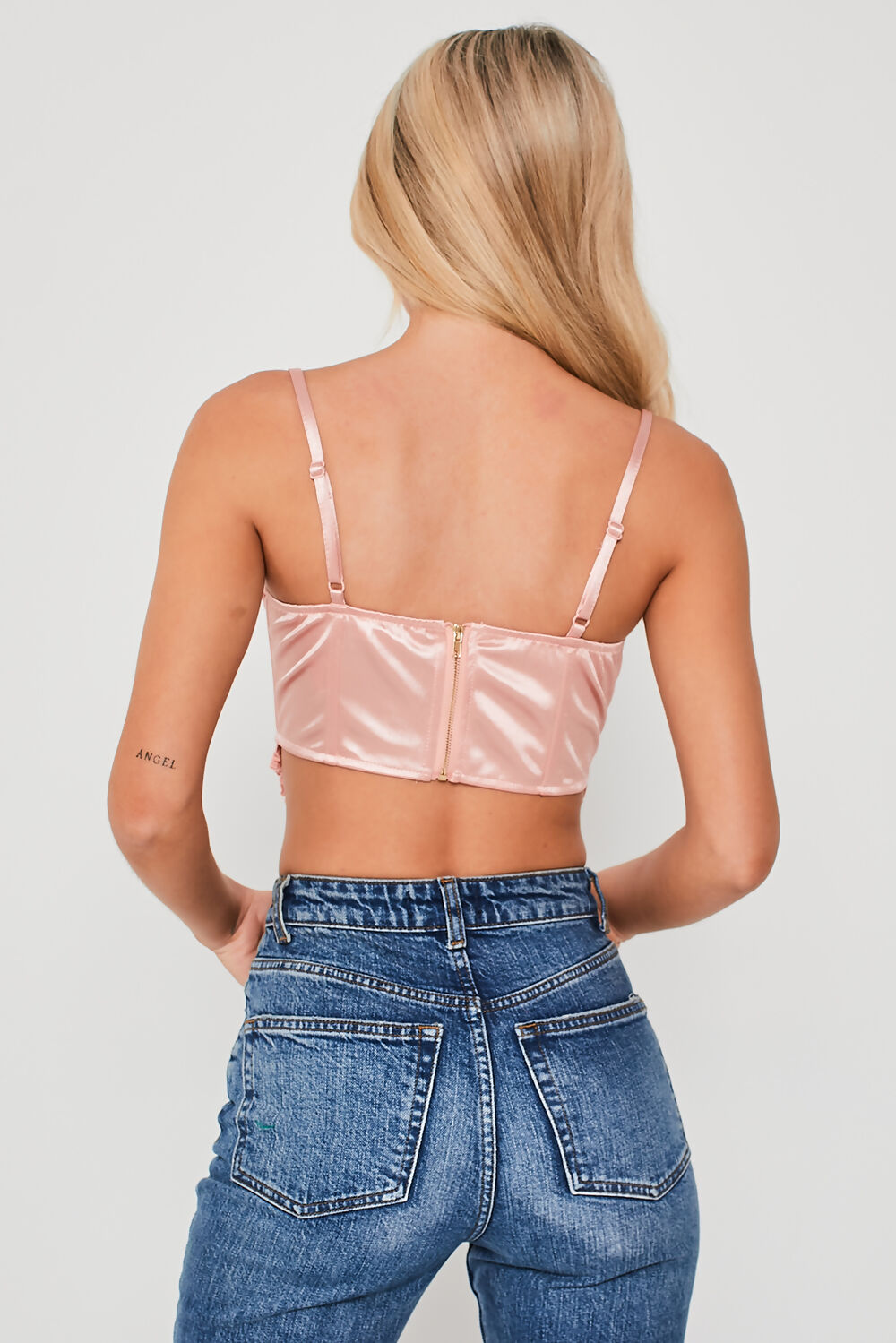 Shaped Ruched Crop Top Rose Pink