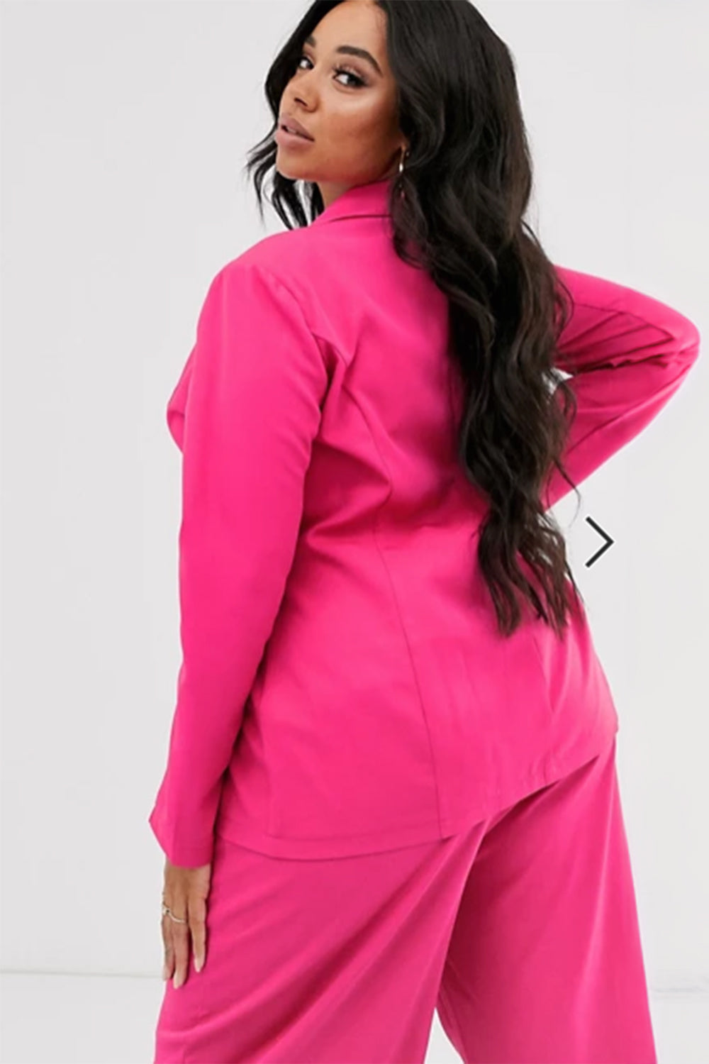 Plus Size Tailored Blazer In Hot Pink