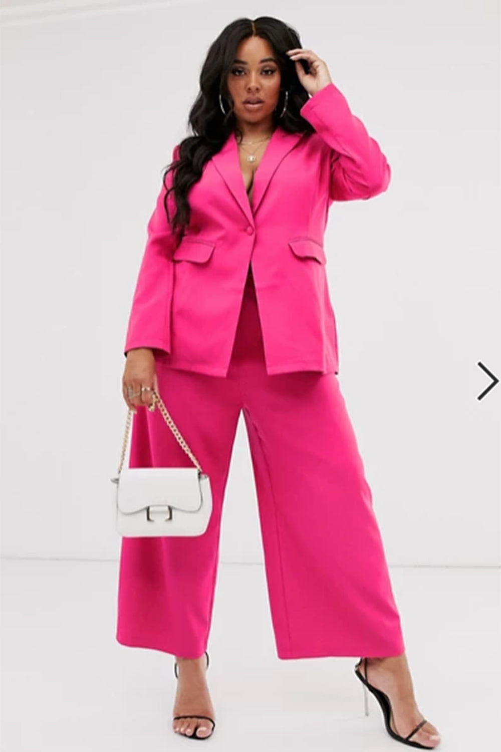 Plus Size Tailored Blazer In Hot Pink