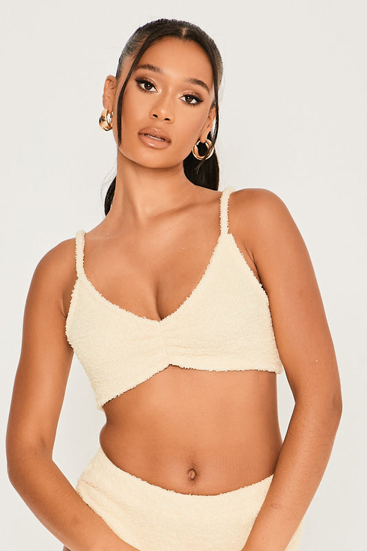 Fluffy Cropped Bralette Yellow